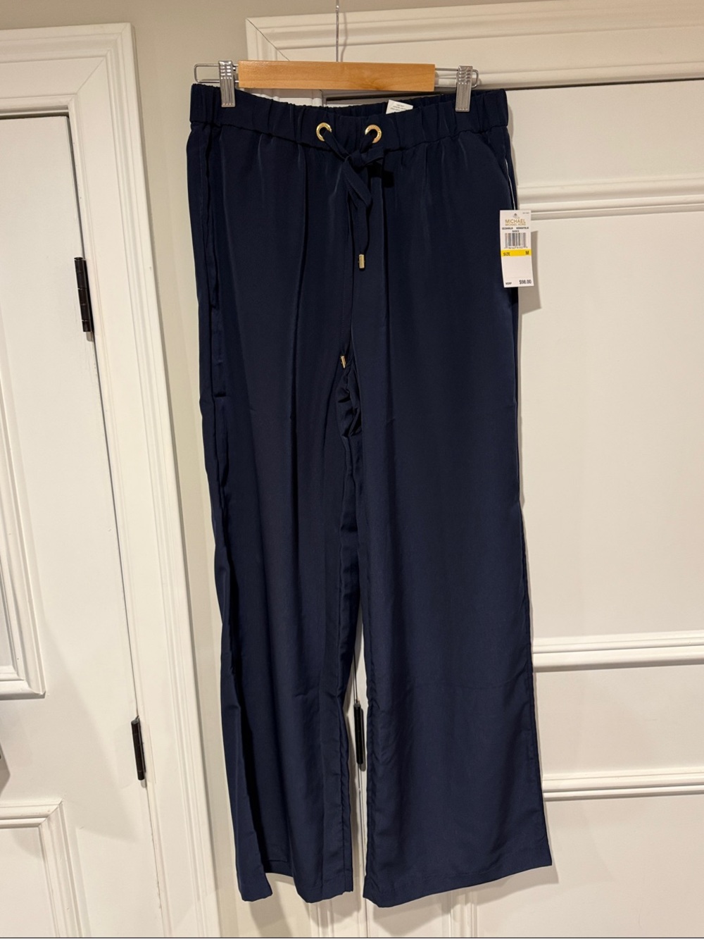 Michael Kors Midnight Blue Wide Leg Drawstring Pants